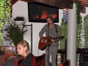 Jeremy singing in a bar